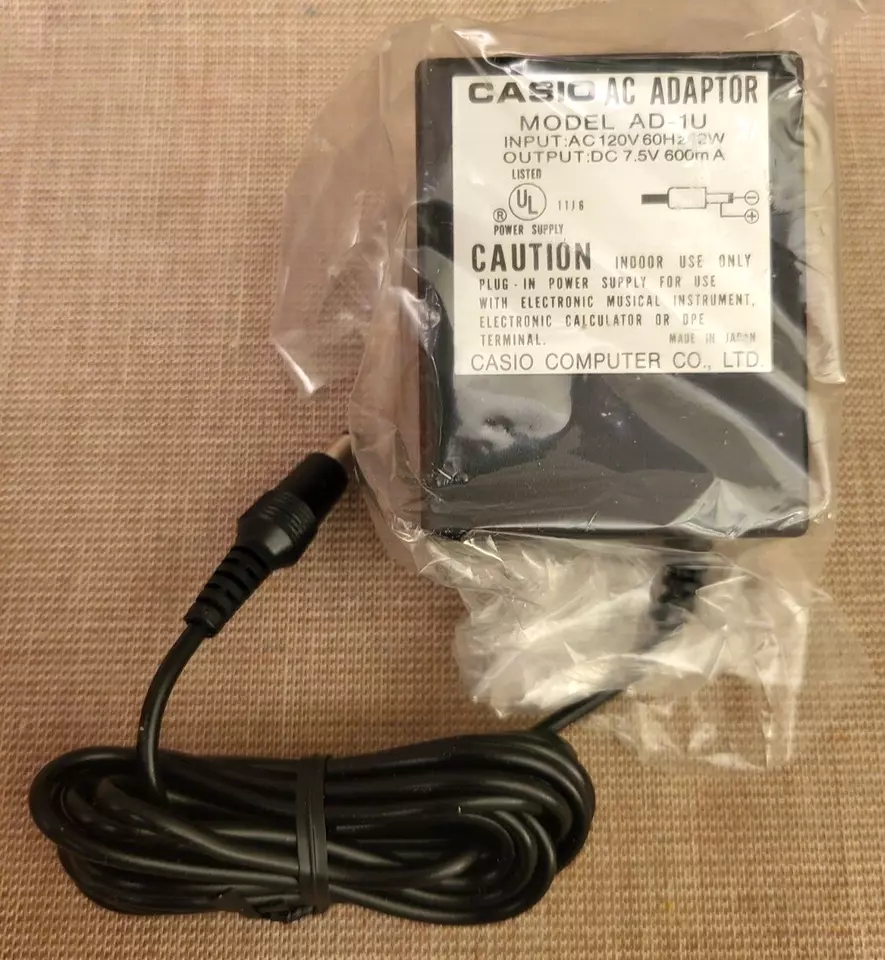 *Brand NEW*DC7.5V 600mA AC Adaptor Casio AD-1U Genuine OEM Japan Keyboard Power Supply - Click Image to Close